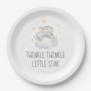 Little Elephant Girl Twinkle Twinkle Little Star Pappteller
