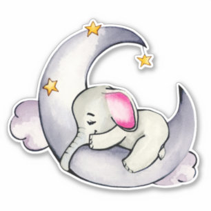 Little Elephant Süße Tier Orange Gray Sticker