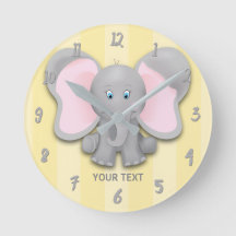 Little Elephant Yellow & Gray Personalized Nursery
