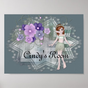 Little Elf mit Blume Tag Anpassbare Poster