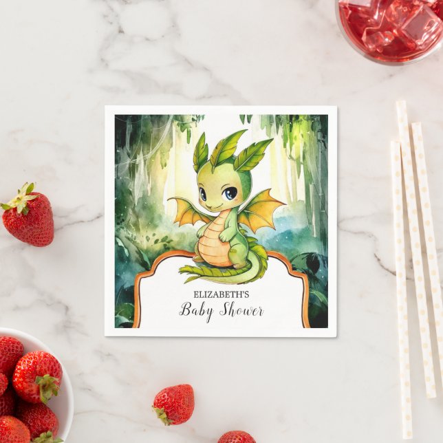 Little Enchanted Dragon Baby Shower Serviette (Beispiel)