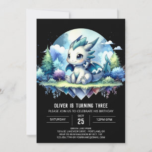 Little Enchanted Dragon Birthday Einladung