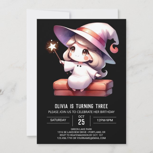 Little Enchanted Wizard Birthday Einladung (Vorderseite)