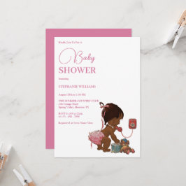 "Little Ethnic Girl Calling" Babydusche Einladung