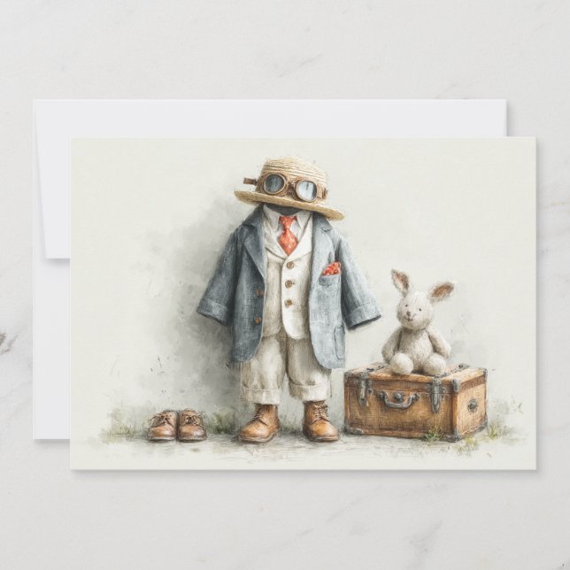 Little Explorer 1. Geburtstag Party Einladung (Vorderseite)