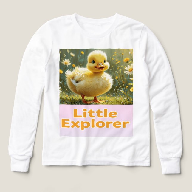 Little Explorer – Cute Duckling Kids T-Shirt (Design Vorderseite)