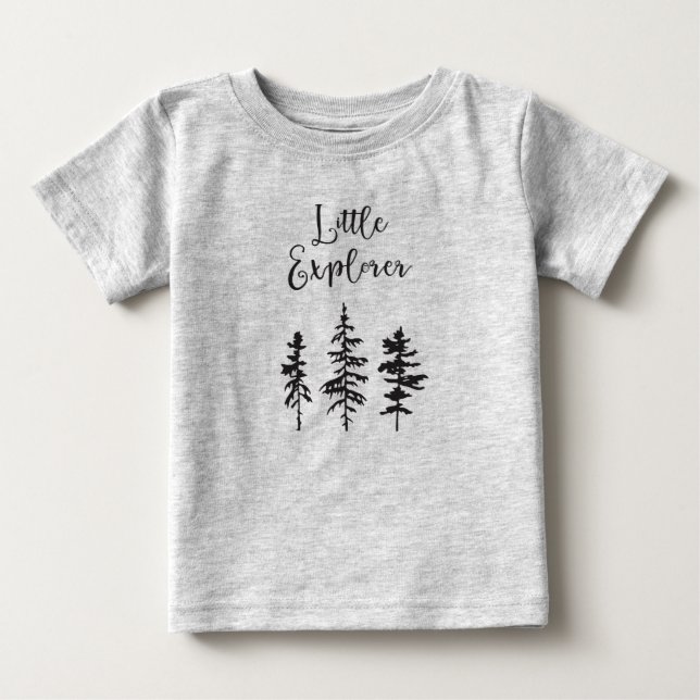 Little Explorer, Woodland Trees Baby Shirt (Vorderseite)