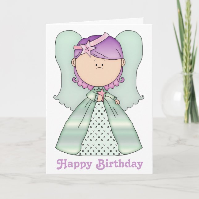Little Fairy Angel Bonne carte d'anniversaire 6b (Devant)