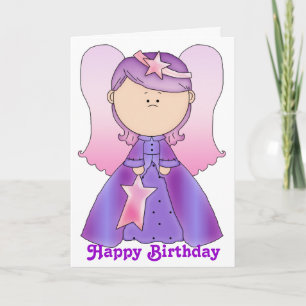 Little Fairy Angel Happy Birthday Card 4b Karte