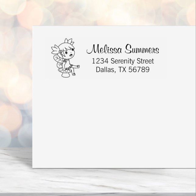 Little Fairy auf einer Toadstool-Adresse Permastempel (Von Creator hochgeladen)