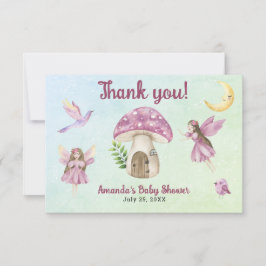 Little Fairy Baby Shower Thank you for coming  Dankeskarte
