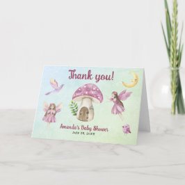Little Fairy Baby Shower Thank you for coming  Dankeskarte