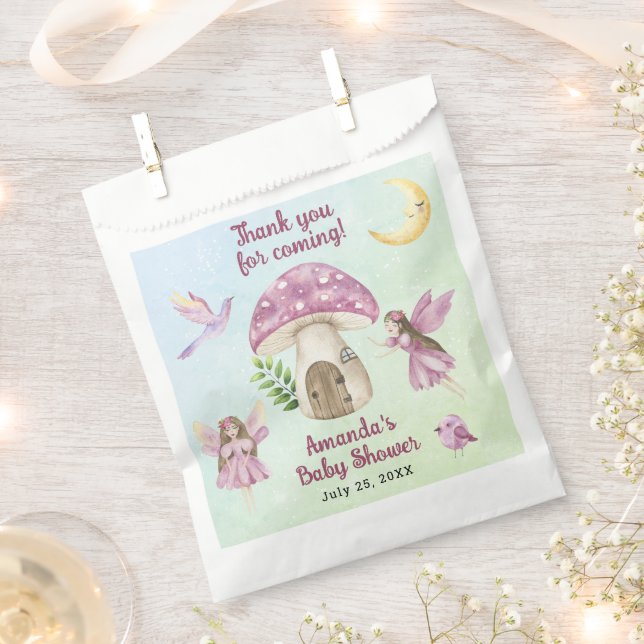 Little Fairy Baby Shower Thank you for coming  Geschenktütchen (Ausgeschnitten)