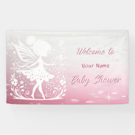 Little Fairy Floral Baby Shower Banner