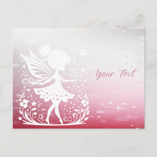 Little Fairy Floral Postcard Postkarte (Vorderseite)