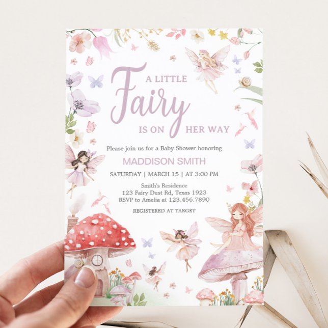 Little Fairy Whimsical Baby Dusche Einladung (Little Fairy Whimsical Baby Shower Invitation)