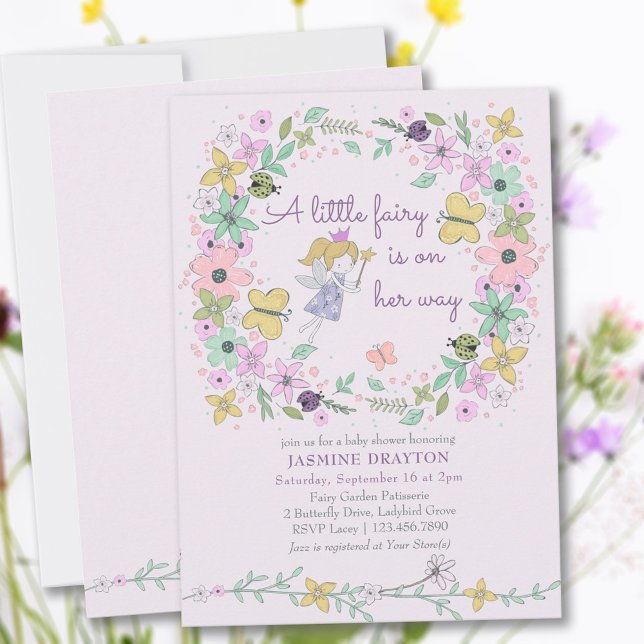 Little Fairy Whimsy Flower Garden Girl Baby Dusche Einladung (Von Creator hochgeladen)