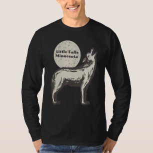 Little Falls Minnesota MN Wolf Moon Howling Souven T-Shirt