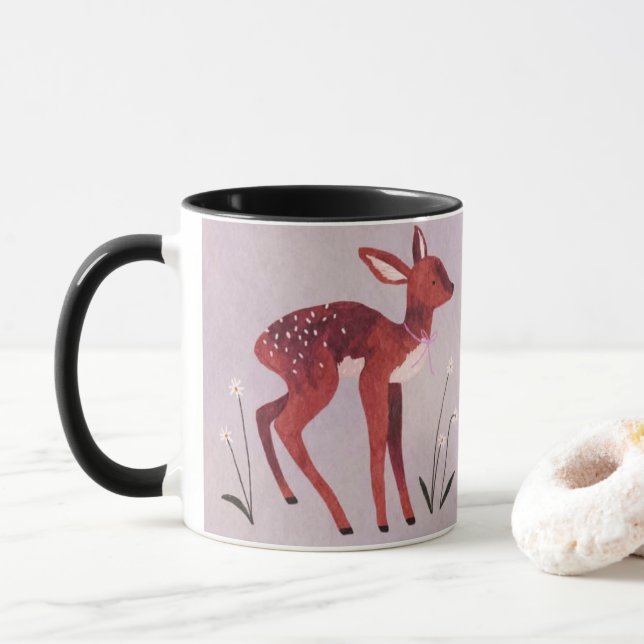 Little Fawn Whimsical Mug (Avec donut)
