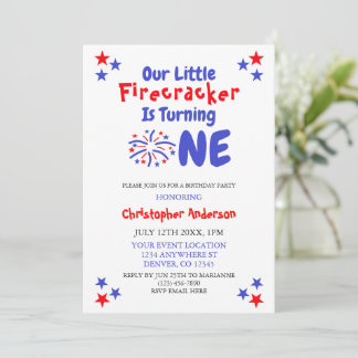 Little Firecracker 1. Geburtstag Einladung