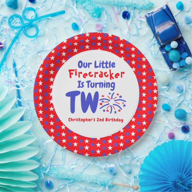 Little Firecracker 2. Geburtstag Pappteller (Party)