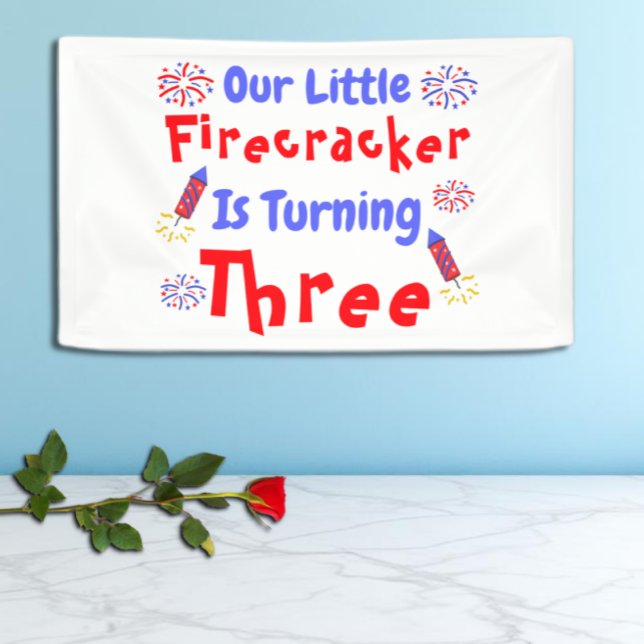 Little Firecracker 3. Geburtstag Banner (Von Creator hochgeladen)