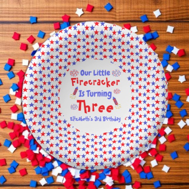Little Firecracker 3. Geburtstag Pappteller (Von Creator hochgeladen)