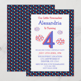 Little Firecracker 4. Geburtstag Einladung