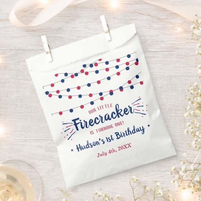 Little Firecracker 4. Juli 1. Geburtstag Geschenktütchen (Ausgeschnitten)
