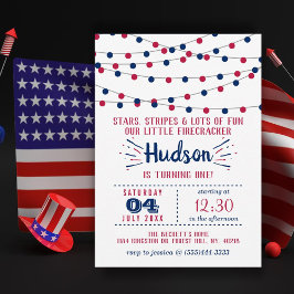 Little Firecracker 4. Juli 1. Geburtstag Party Einladung