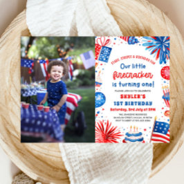Little Firecracker 4. Juli 1. Geburtstag Party Einladung