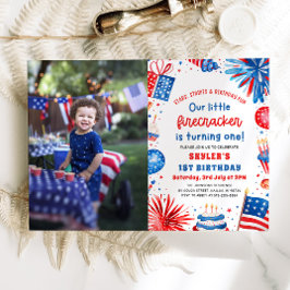 Little Firecracker 4. Juli 1. Geburtstag Party Einladung