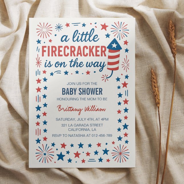 Little Firecracker 4. Juli Babydusche Einladung (Von Creator hochgeladen)