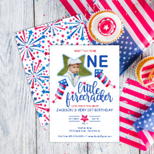 Little Firecracker 4. Juli Erster Geburtstag Einladung