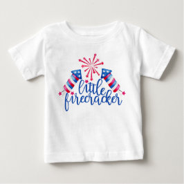 Little Firecracker 4. Juli Geburtstag Patriotic Baby T-shirt