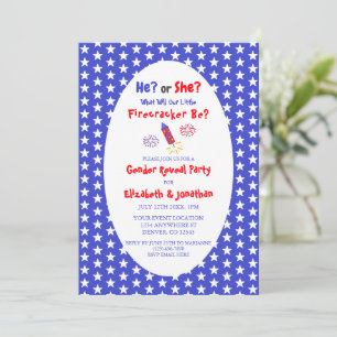Little Firecracker American Gender Reveal Einladung