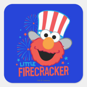 Little Firecracker Elmo Quadratischer Aufkleber