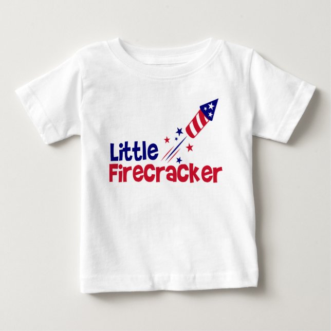 Little Firecracker: Freude am Sparking Independenc Baby T-shirt (Vorderseite)