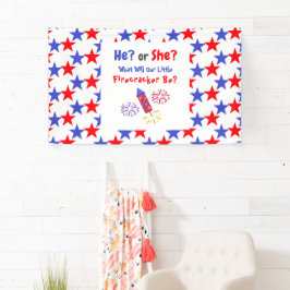 Little Firecracker Gender Reveal Banner