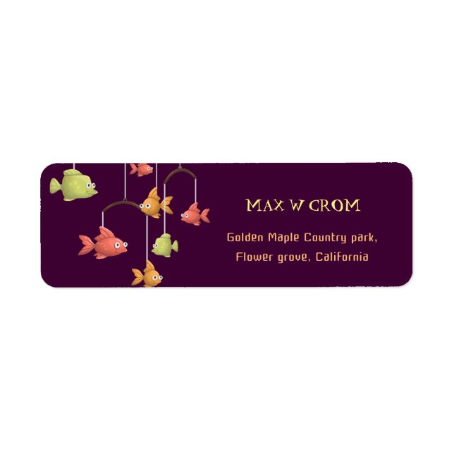 Little Fish Crimson Red Baby Rücksendeadresse (Vorne)