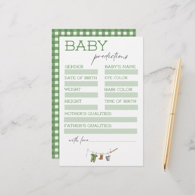 Little Fisherman Baby Shower Predictions (Vorderseite/Rückseite Beispiel)