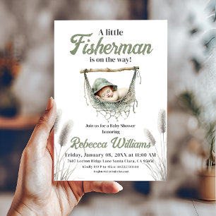 Little Fisherman Boy Fishing Baby Shower Einladung