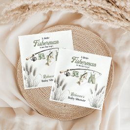 Little Fisherman Clothesline Fishing Baby Shower Serviette