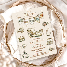Little Fisherman Fishing Baby Shower Einladung