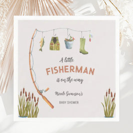 Little Fisherman Fishing Baby Shower Einladung Serviette