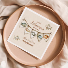 Little Fisherman Fishing Baby Shower Serviette