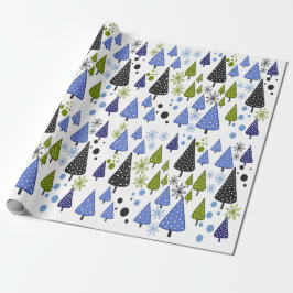 Little Forest Blue Green Packpapier