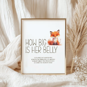 Little Fox Big Is Her Belly Baby Shower Spiel Poster