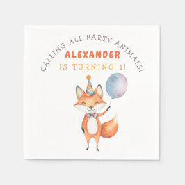 Little Fox Birthday Party Serviette