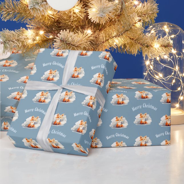 Little fox in winter geschenkpapier (Feiertage)